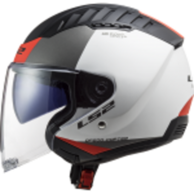 Caschi Jet Bianco/rosso Ls2